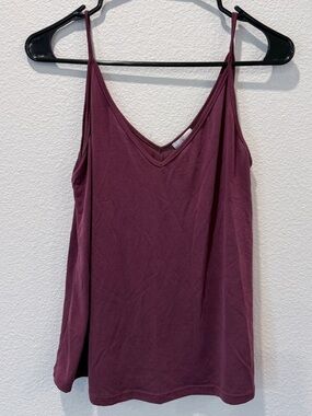 Nordstrom BP Double V Neck Swing Camisole S Modal Blend Mauve Drape Soft Girl